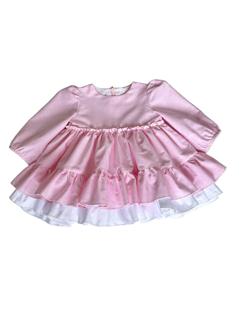 Rochie roz cu volane